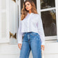 ANGEL Cropped White Button-down Shirt