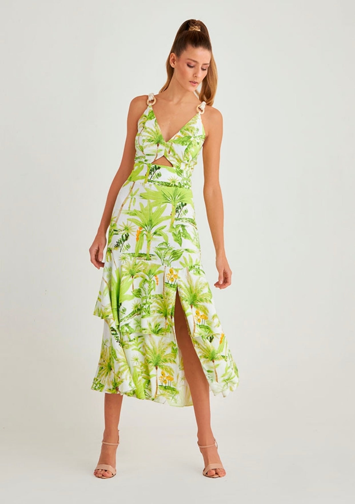 SALOME Tropical Print Midi Dress - FINAL SALE