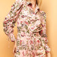 SIDNEY Floral Buttoned-Down Ruffled Long-Sleeve Romper