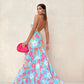 VIVIAN Backless V-Neck Spaghetti Strap Floral Maxi Dress - FINAL DRESS